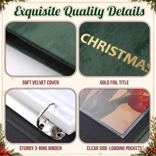Spiareal Greeting Card Binder Album 6x8,Green,Vertical Two-panel Layout