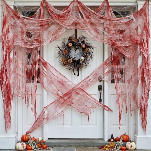 Tlswshsy 500'' x 39''Large Halloween Creepy Cloth, Spooky Gauze Decoration