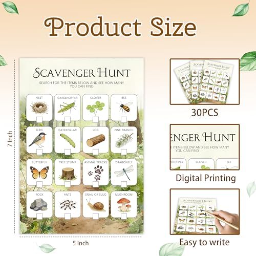 Nature Scavenger Hunt Cards for Road Trips and Camping, Travel Activities-6