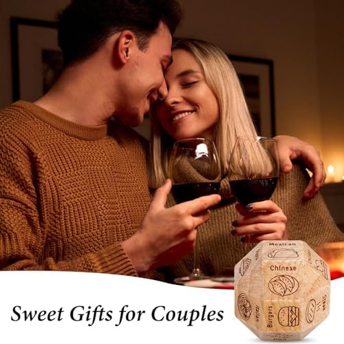 5 Year Anniversary Wood Gift for Him Her Couples Food Dice 5th Anniversary