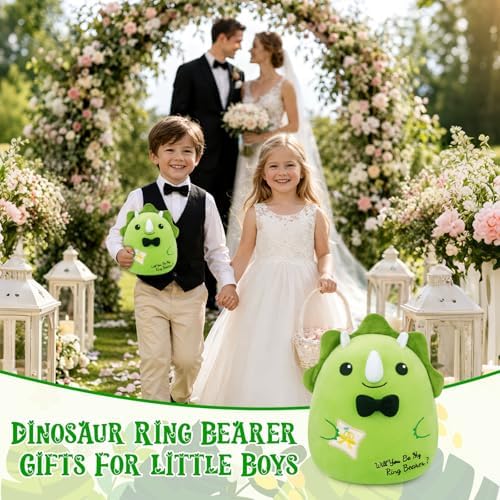 Ring Bearer Triceratops Stuffed Animal - Will You Be My Ring Bearer