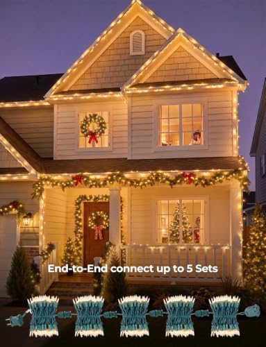 Clear Christmas Lights, 60FT 300 Count Incandescent Mini String Lights, Connectable Waterproof Fairy Light Christmas Decorations for Indoor Outdoor Xmas Tree Garland Garden Patio Party Wedding Decor