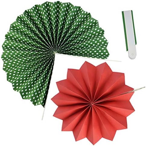 18Pc Party Red and Green Paper Fans Merry Christmas Hanging Paper Fans Decorations, Round Folding Party Bulk for Christmas Decorations Winter Holiday Wedding Birthday