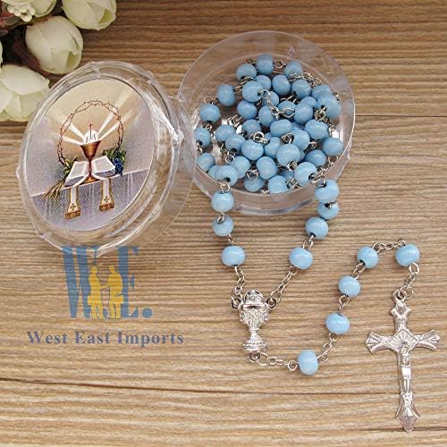 WE 12-Pack First Holy Communion Scented Rosary Favors with Box and Bag