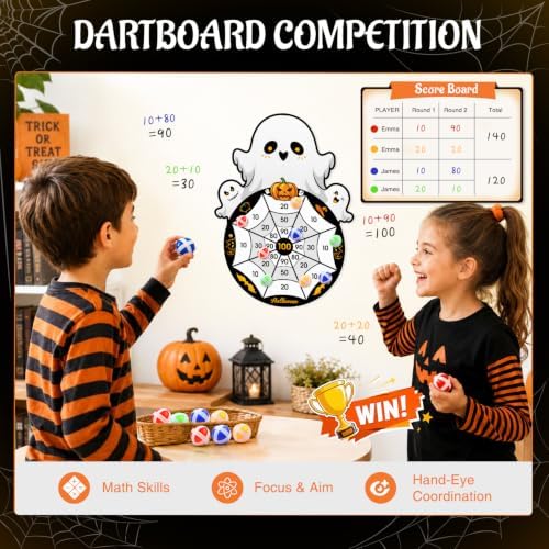 Halloween Games, Halloween Party Supplies Dart Board with 12 Sticky Balls