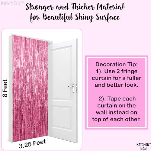 KatchOn, Pink Streamers for Pink Party Decorations - 3.2x8 Feet 2Pcs