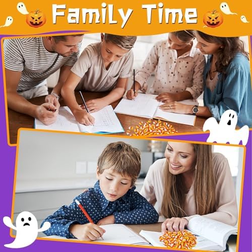 JUNEBRUSHS 150 Pcs Halloween Mini Erasers, Fake Candy Corn Erasers Bulk