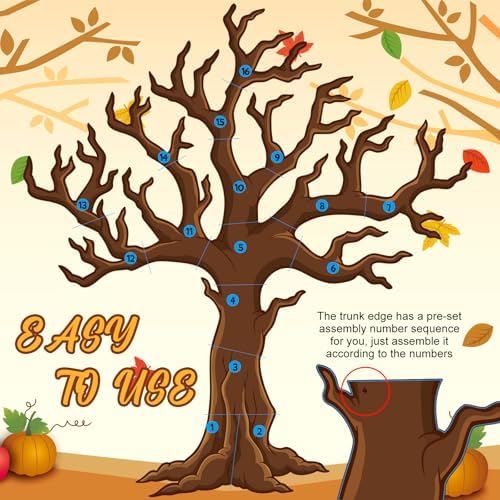 Ctosree 99 Pcs Fall Thanksgiving Bulletin Board Decorations Set We are Thankful for Classroom Wall Decor Autumn Maple Leaves Pumpkin Make Your Own Large Thankful Tree for Autumn Harvest Party Decor