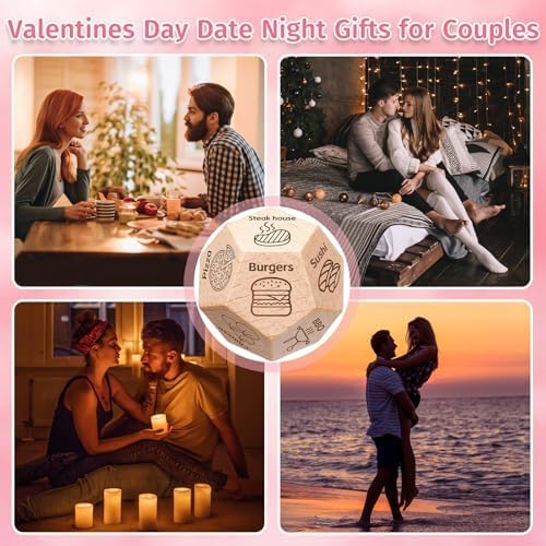 Fathers Day Dad Gifts for Husband, Couple Mens Women Valentine Gifts for Boyfriend Girlfriend Husband Wife Anniversary, Date Night Food Dice, Easter Basket Stuffers