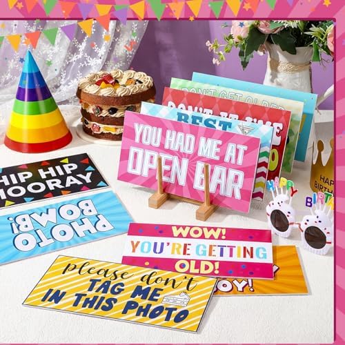 Beeveer 24 Designs Funny Birthday Photo Booth Props Double Sided Signs