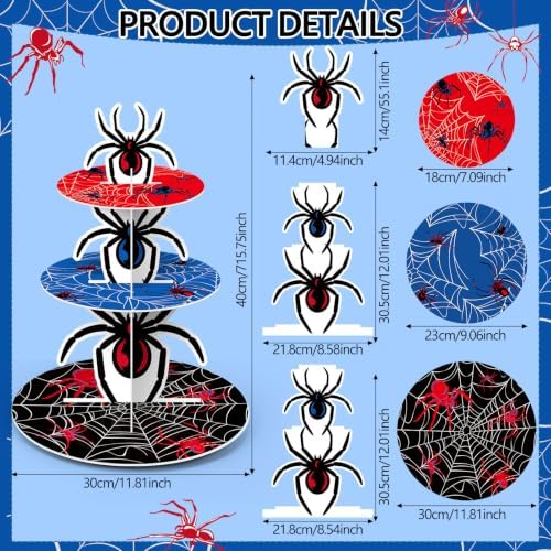 3 Tier Spider Cupcake Stand Spider Birthday Party Decorations