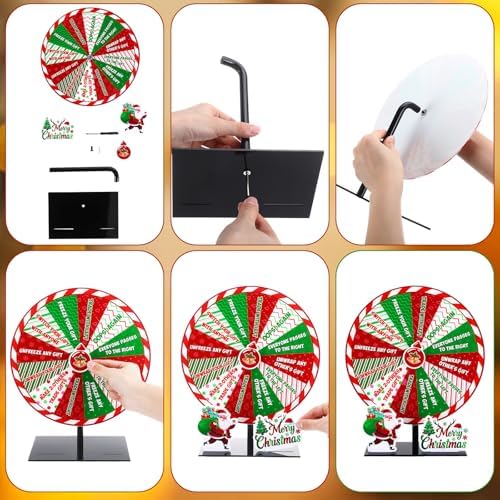 Capoda Christmas Exchange Game 10" Spinner Wheel with Stand, Santa