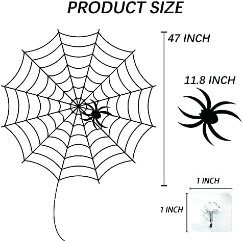 FUNPENY Halloween 80 LED Spider Web Lights with Spider, Battery Powered 8 Modes Light up Cobweb Halloween Decorations for Indoor Ourdoor Garden Yard Home Patio (Purple)