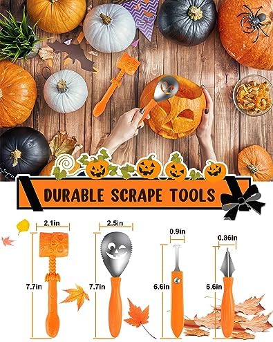 Pumpkin Carving Kit Tools & Stencils Set Halloween Cookie Cutters
