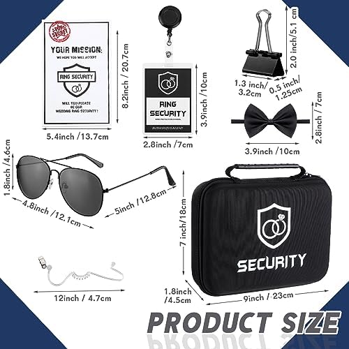 Mepase 14 Pcs Ring Security Wedding Ring Bearer Box,Oxford Cloth Suitcase