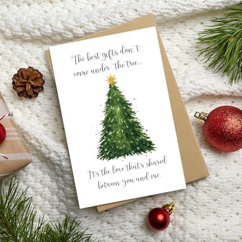 Romantic Christmas Card for Husband Wife, Merry Christmas Card for Girlfriend Boyfriend Fiance Fiancee, Sweet Xmas Holiday Cards for Him Her