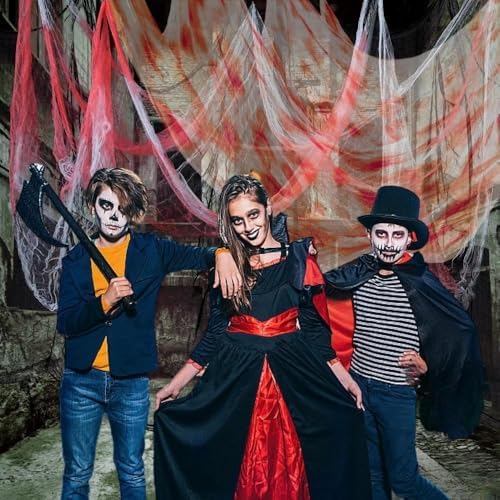 Niurui Halloween Blood Creepy Cloth 315 x 79 Inch Scary Spooky Cloth for Windows Doorways Cover Gauze for Halloween Party Haunted House Decorations