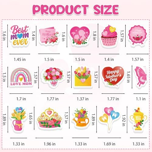 300Pcs Mother's Day Foam Stickers, Cute Hearts Flowers Mom Foam Sticker Self Adhesive Mothers Day Stickers for Mother's Day DIY Arts Crafts Party Favors School Activity Reward