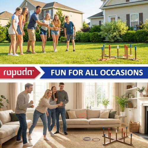ropoda Ring Toss Game, Extra Large 28" Yard Game with Stable Connection