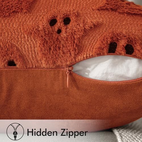 MIULEE Burnt Orange Halloween Pillow Covers Cute Ghost Fall Decor 20x20