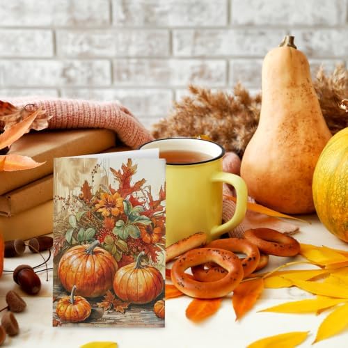 FYSUIMU 24 Pack Fall Cards Greeting Cards with Envelopes Stickers Autumn Leaves Pumpkin Truck Blank Note Card for Thanksgiving Harvest Party Supplies, 4 x 6 Inch