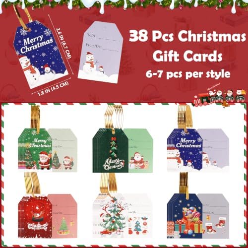 Habaylin 38PCS Christmas Drawstring Gift Bags, Xmas Gift Bags for Presents
