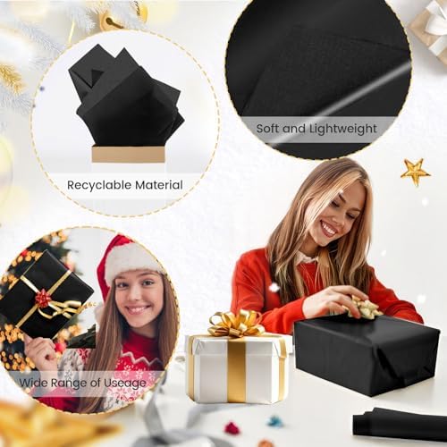 30 Sheets Tissue Paper for Packaging Gift Bags Decoration, Gift Wrap Tissue Paper Bulk for Weddings Birthday DIY Project Christmas Gift Wrapping Crafts Decor (20 x 20 Inch)