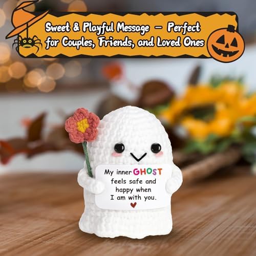Unique Heartfelt Gift for Women Bestie Friends Pocket Hug Crochet Ghost