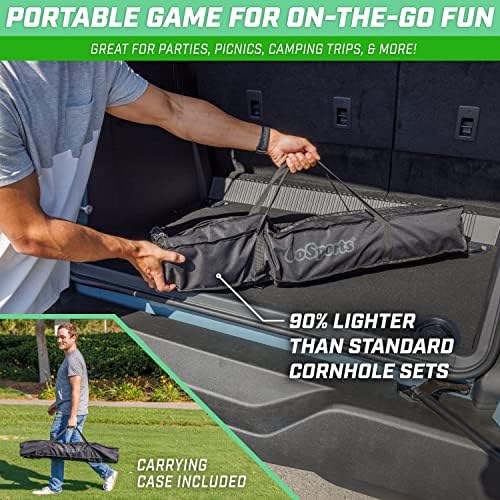 GoSports Portable Cornhole Set with Carry Case - Outdoor Lawn Bean Bag Toss Game for Adults and Family - Beach, Camping, Yard Games & More