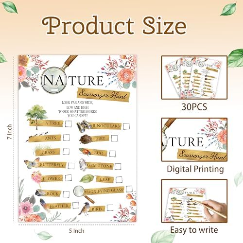 Nature Scavenger Hunt Cards for Road Trips and Camping, Travel Activities-7