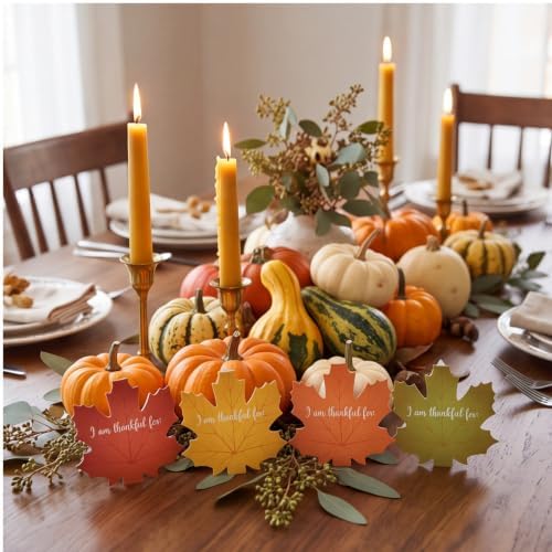 100 Pcs Thankful for Leaves Place Cards Thanksgiving Table Name Settings