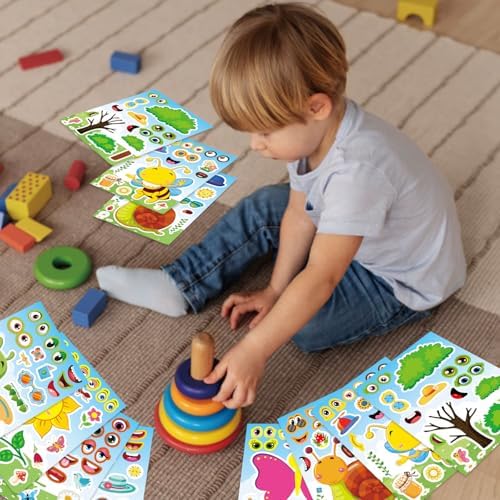 24 Sheets Make Your Own Stickers, Creative Game Stickers for Kid Toddlers