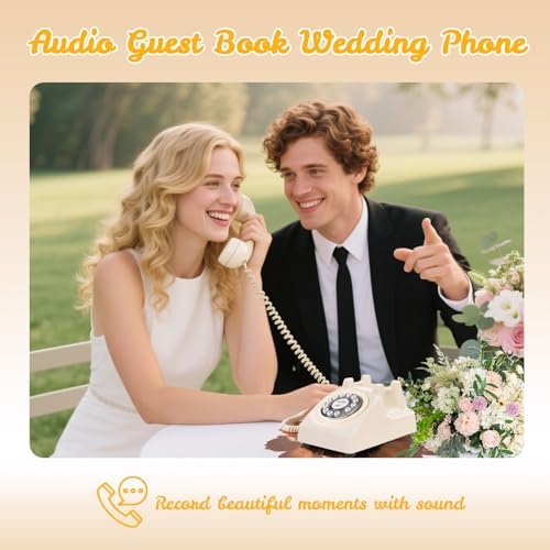 Audio Guest Book Wedding Phone - Record Customized Audio Messages for Bridal Shower, Birthday, Baby Shower, Anniversary & Engagement | Preserve Guest Wishes, Perfect Wedding/Party Event Keepsake