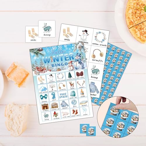 Christmas Bingo Game Cards, Winter Holiday Party Games, Christmas Party Game Decor, Winter Holiday Games, Bingo Sets for Adults Large Group, Xmas Theme Party Activity Supplies -A20