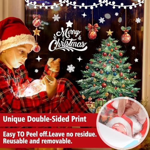 Christmas Window Clings Cute Large Christmas Stickers Decorations