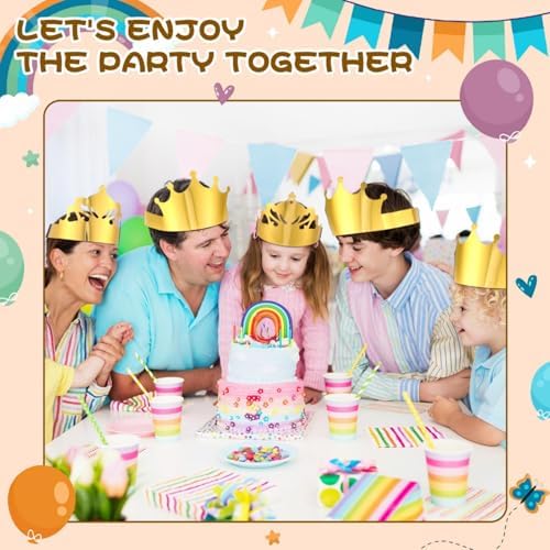 Nezyo 360 Pcs Paper Crowns Bulk King and Princess Crown Hats for Boys Girls Adults Birthday Celebration Supplies Baby Shower