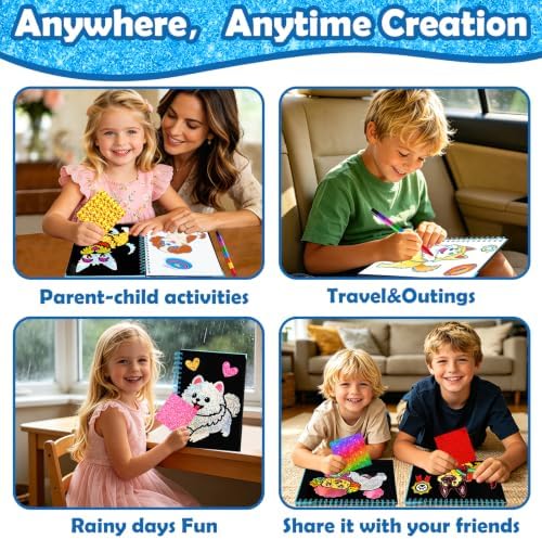 FUNNYB&G Foil Art Craft Kit for Kids, Sparkly Birthday Gift Toy for Kids