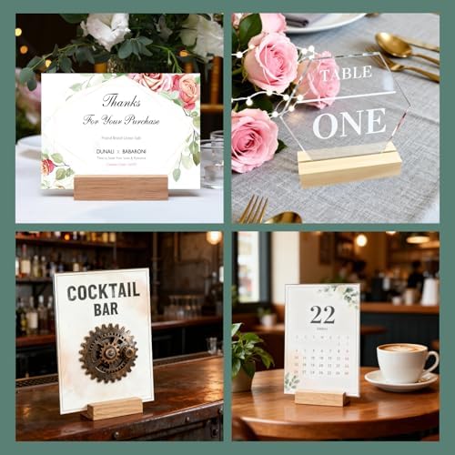 15 pcs Wood Table Number Holders,Wooden Place Card Holders