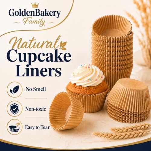Mini Muffin Liners,500 pcs Natural Mini Cupcake Liners for Baking