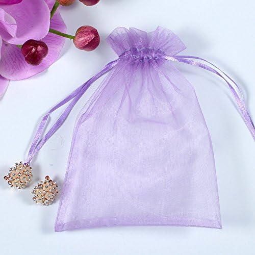 Wudygirl 100 PCS 5"x7" Organza Bags Lilac Gift Bags with Drawstring