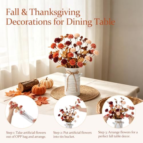 Fall Thanksgiving Table Decorations, Farmhouse Centerpieces for Tables