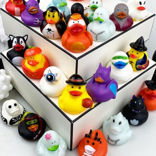 Anditoy 24 Pack Halloween Rubber Ducks Toys Bath Toys for Kids Toddlers Halloween Treat Bags Halloween Party Favors Gifts
