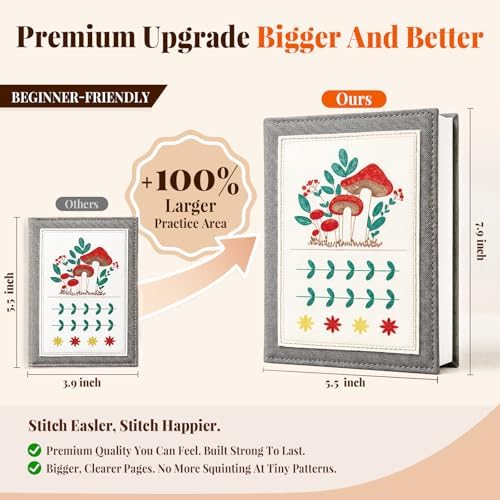 CYANFOUR 2026 New Embroidery Stitch Book Kit for Adults Beginners
