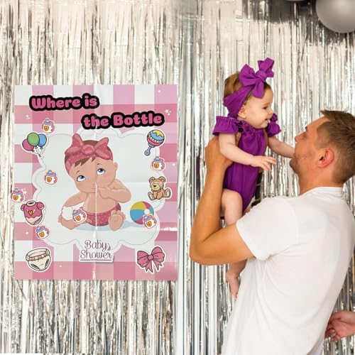 Pin The Pacifier on The Baby Game - Shower Games, Funny Activities, Party Supplies Favors for Adults, Girl, Boy
