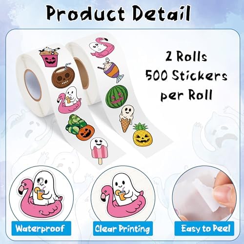 Eartim Summer Spooky Roll Sticker Waterproof Self-Adhesive Decorative Decal