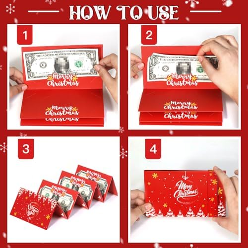 6Pcs Christmas Money Holders Cards Booklet for Christmas Cash Gifts