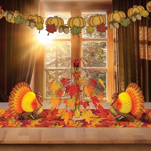 Beistle 12-inch Tissue Turkey Centerpiece; 3/Pack99066