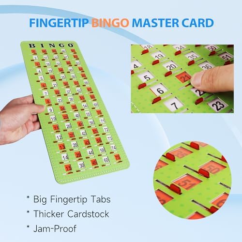GSE Finger-Tip Bingo Master Board with Sliding Windows, Green
