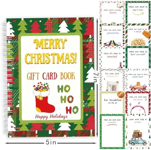 Christmas Gift Card Book - Surprises on Every Page, DIY Spiral-Bound Merry Christmas College Survival Kit, Greeting Card Book for Students & Graduation Gifts (S6)
