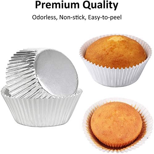 Caperci Premium Silver Foil Cupcake Liners Standard Muffin Cups 150pcs